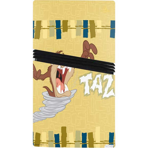 Looney Tunes Tasmanian Devil Swirl Cream PS5 Pro Console Skin